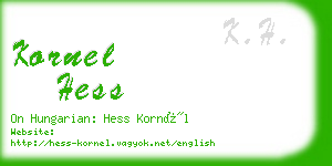 kornel hess business card